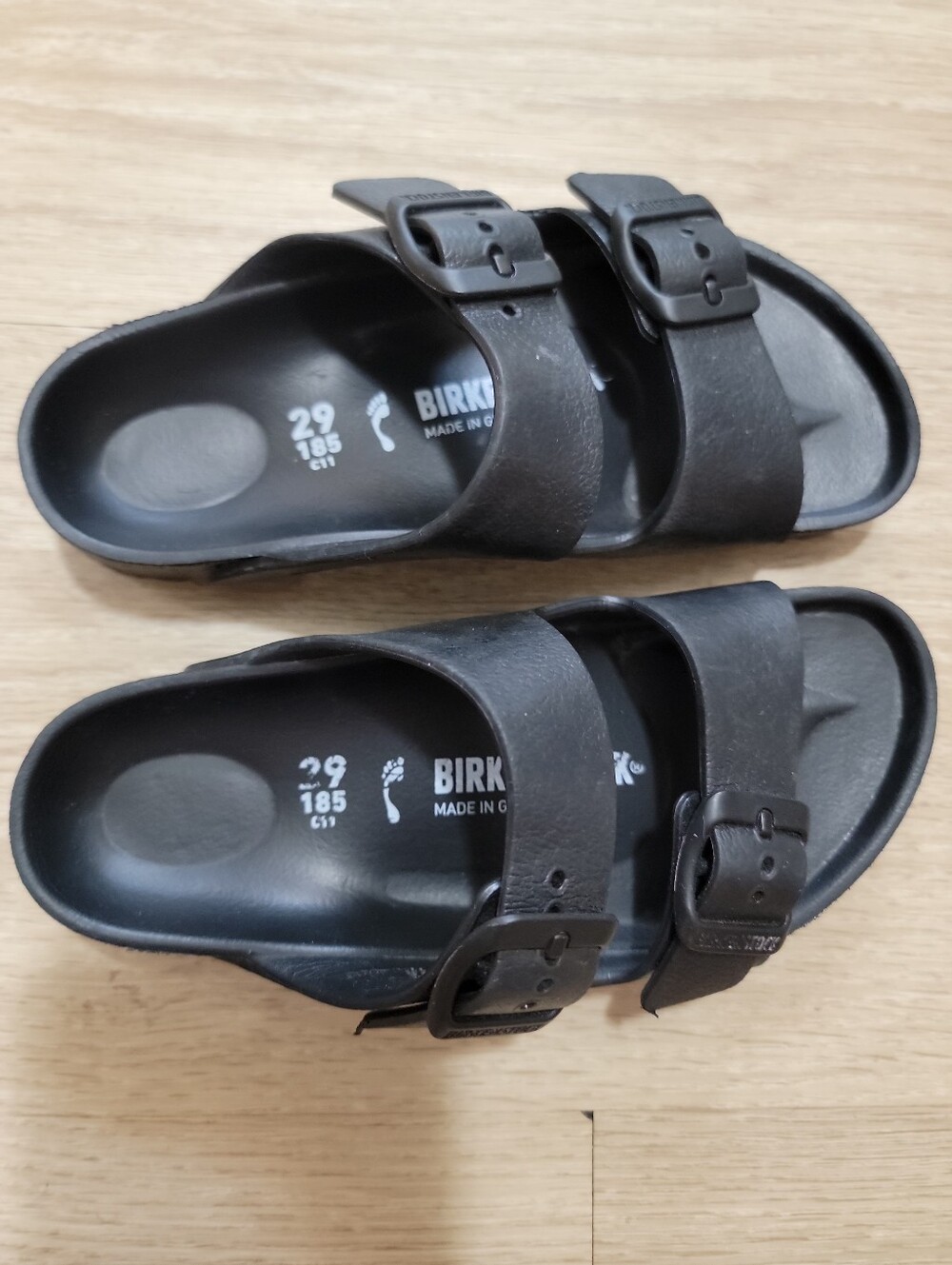 Birkenstock Kids Black Two-Strap EVA Sandals Sz 29 Worn Once US 11